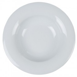 Assiette prestige creuse 22,5 cm blanc porcelaine