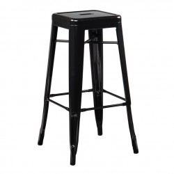 Tabouret de bar empilable noir